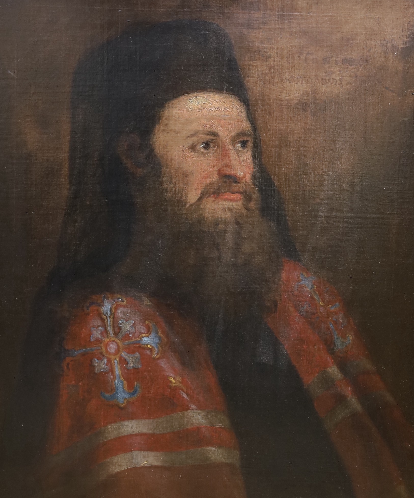 E. Robinson, oil on canvas, 'Arsonius - the Humble, Metropolitan of Thebes', 75 x 64cm